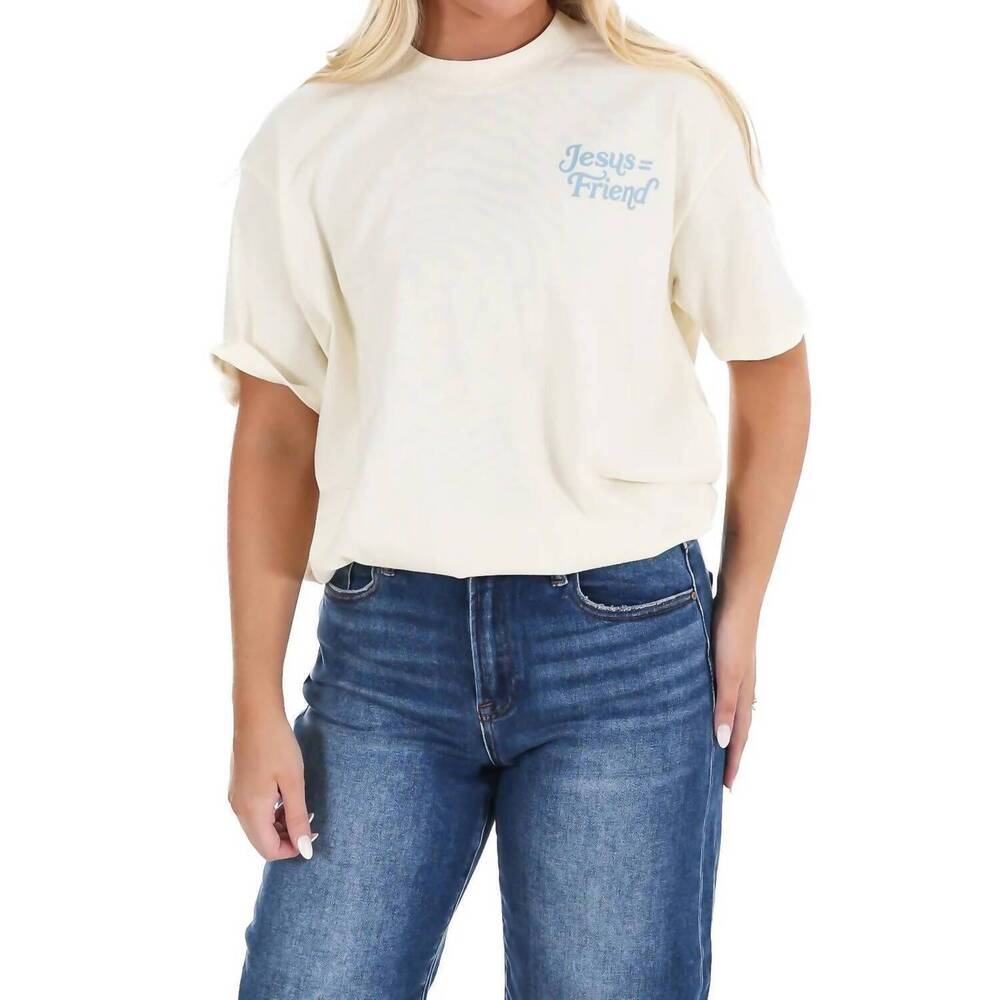 NEW ELEVATED FAITH what a friend in jesus graphic tee in off white